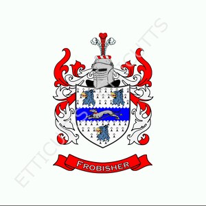 Frobisher Coat Of Arms Print Cut Sublimate Engrave Digital Download