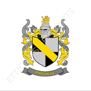Prowse Coat Of Arms Print Cut Sublimate Engrave Digital Download