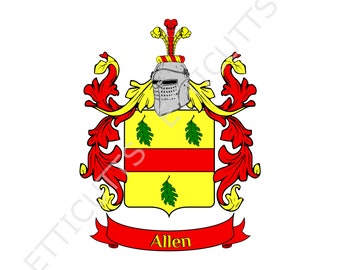 Allen Coat Of Arms Family Crest PDF Download, Printable Coat of arms.