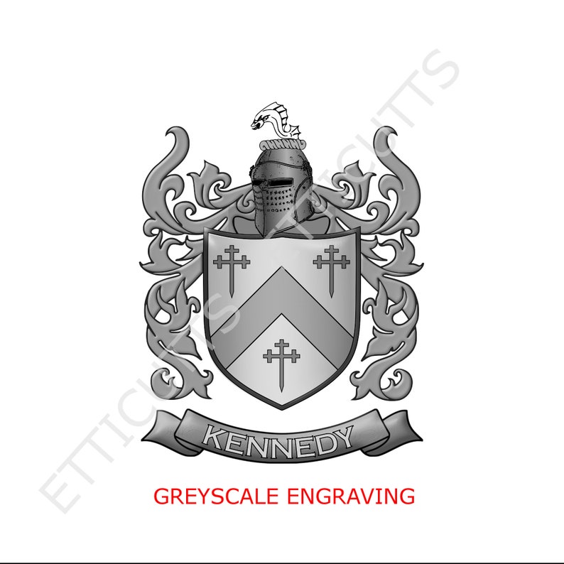 Kennedy Coat of Arms Print Cut Sublimate Engrave Digital Etsy