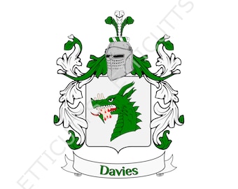 Davies Coat Of Arms Family Crest PDF Download, Printable Coat of arms.