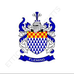 Fleming Coat Of Arms Print Cut Sublimate Engrave Digital Download