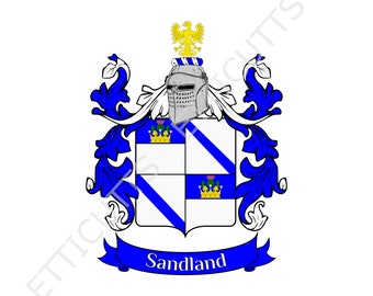 Sandland Coat Of Arms Print Cut Sublimate Engrave Digital Download