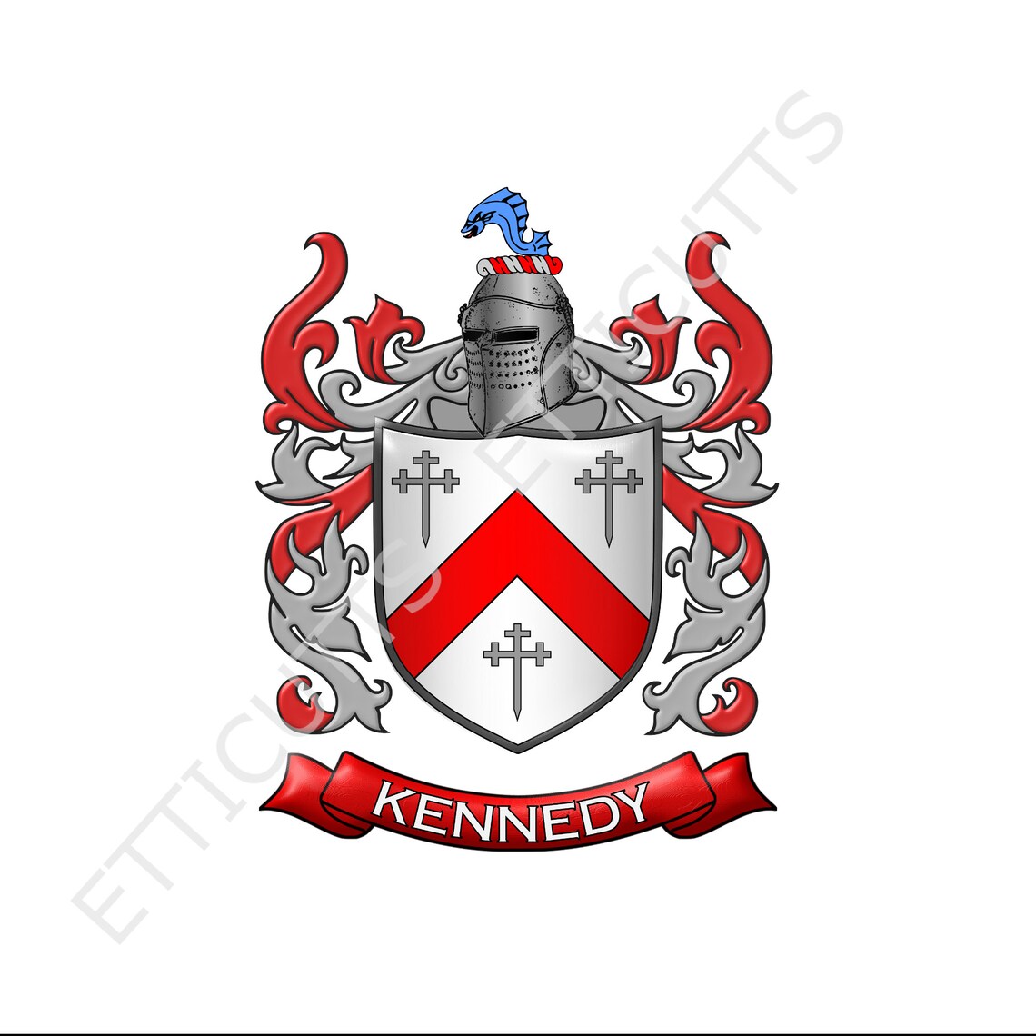 Kennedy Coat of Arms Print Cut Sublimate Engrave Digital Etsy