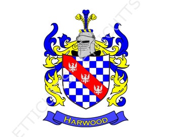 Harwood Coat Of Arms Print Cut Sublimate Engrave Digital Download