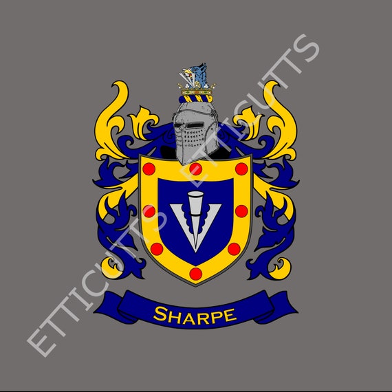 Sharpe Coat of Arms Print Cut Sublimate Engrave Digital