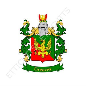Greaves Coat Of Arms Print Cut Sublimate Engrave Digital Download