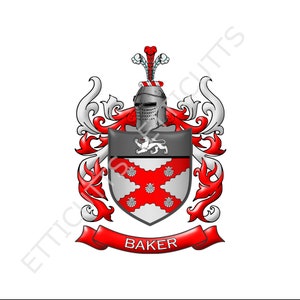 Baker Coat Of Arms Print Cut Sublimate Engrave Digital Download