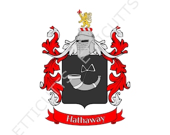 Hathaway Coat Of Arms Family Crest PDF Download, Printable Coat of arms.