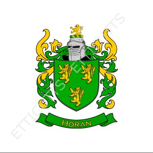 Horan Coat Of Arms Print Cut Sublimate Engrave Digital Download