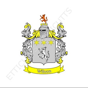 Wilson Escudo de armas de la familia Crest PDF Descargar, escudo de armas imprimible.