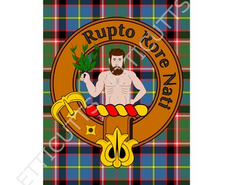 Downloadable Aikenhead Clan Badge Print Scottish Clan Gift Art Poster
