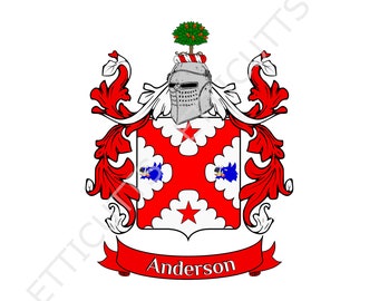 Anderson Coat Of Arms Family Crest PDF Download, Printable Coat of arms.