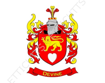Devine Coat Of Arms Print Cut Sublimate Engrave Digital Download