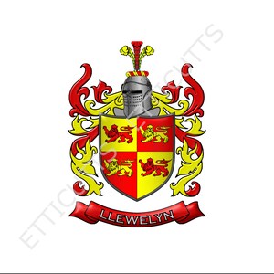 Llewelyn Coat Of Arms Print Cut Sublimate Engrave Digital Download