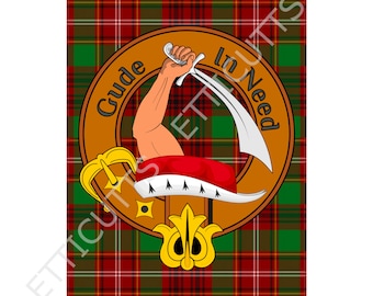 Downloadable Ainslie Clan Badge Print Scottish Clan Gift Art Poster