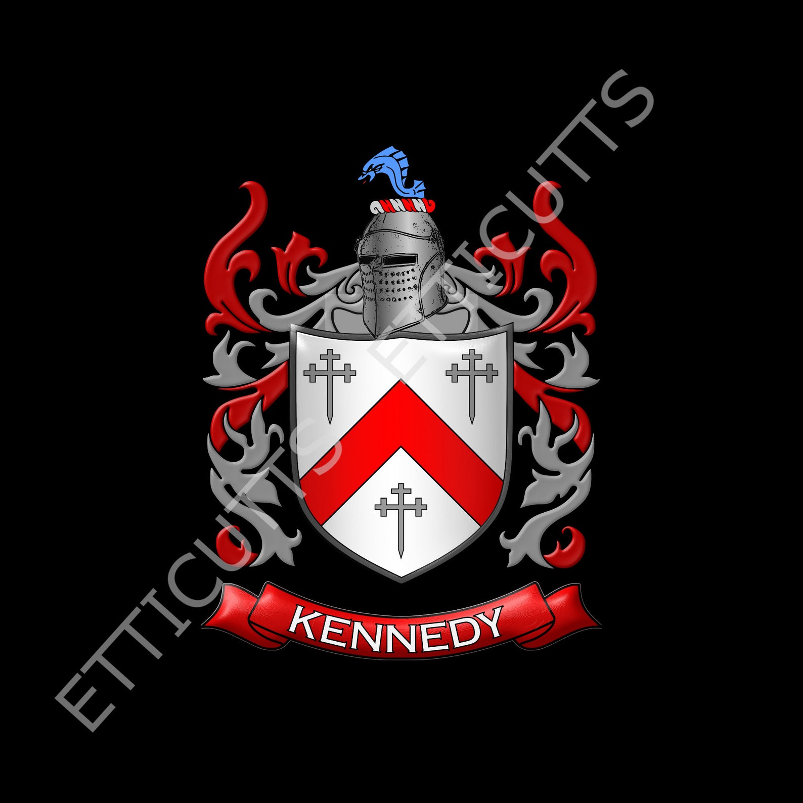 Kennedy Coat of Arms Print Cut Sublimate Engrave Digital Download Etsy