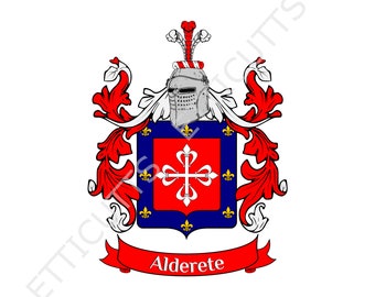 Alderete Coat Of Arms Family Crest PDF Download, Printable Coat of arms.