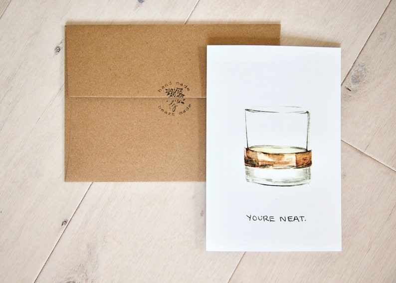 You're Neat Whiskey / Rum / Bourbon birthday card | Etsy