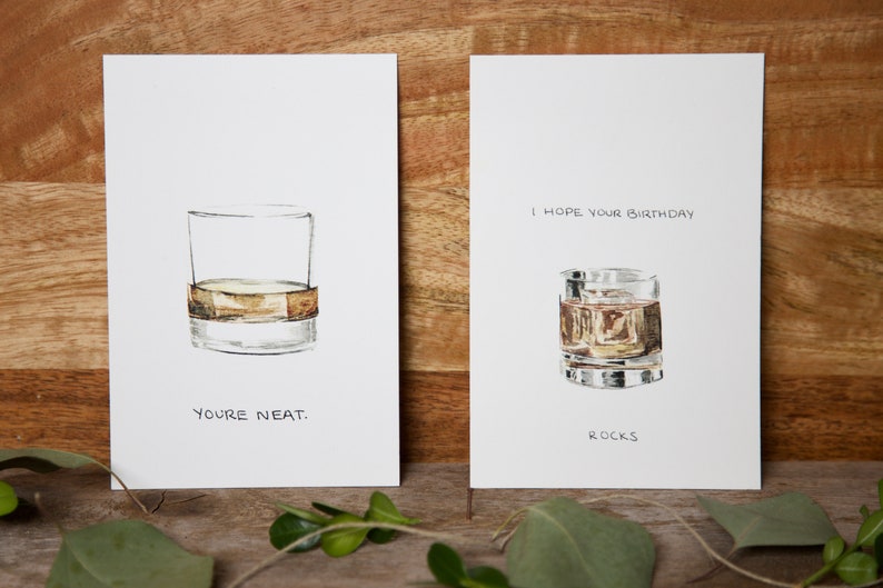 You're Neat Whiskey / Rum / Bourbon birthday card | Etsy
