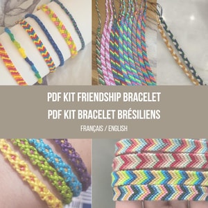 Peut inclure: Kit PDF pour bracelets d'amitié, avec des motifs colorés et des instructions en anglais et en français.  PDF Kit Friendship Bracelet PDF Kit Bracelet Brésiliens FRANÇAIS / ENGLISH