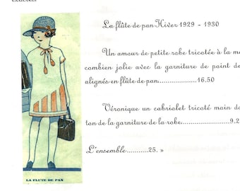 Explication tricot pour bleuette "la flûte de pan 1929-1930"