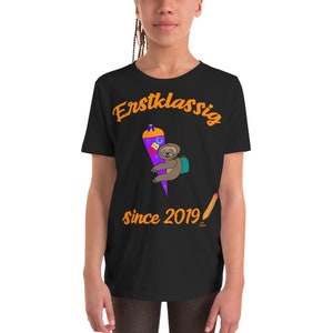Einschulung Geschenk - Erstklassig desde 2019 Camiseta juvenil de manga corta