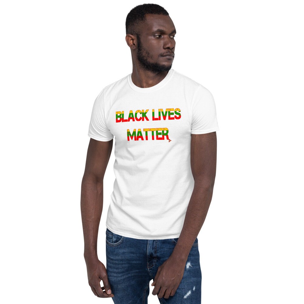 Black Lives Matter original Jean Olivier Design from Martin Luther King Day Collection unisex T-shirt against racism