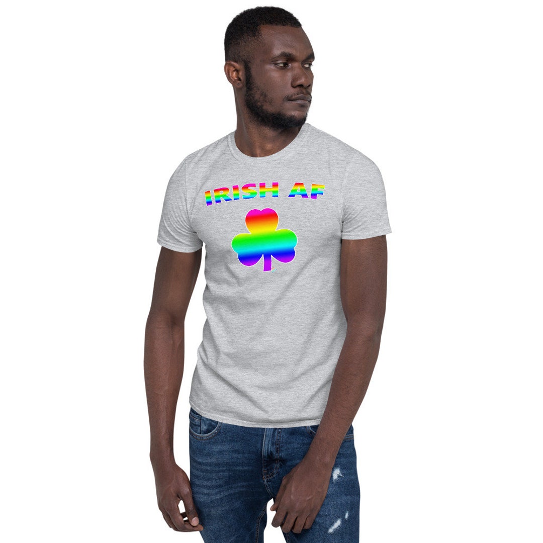 Irish AF Funny Rainbow Shamrock St Patricks Day Gay Costume LGBTQ Short ...