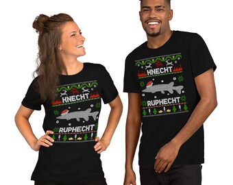 Knecht Ruphecht lustiges Weihnachtspullover gestickter look Angler Short-Sleeve Unisex T-Shirt