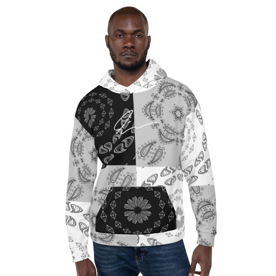 Olivier Industries ® Handmade Drawn and Sewn Paisley Unisex Hoodie 