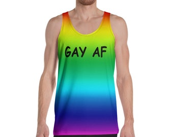 Gay AF full printed Unisex Tank Top