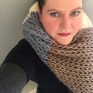 Chunky Knit Blanket Scarf Pattern: Beginner Rib Scarf (Digital Download)