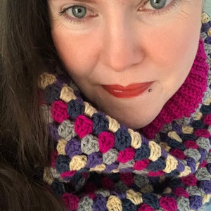 Granny Stripe Cowl Pattern, Crochet Pattern, Crochet Cowl Pattern, Easy Crochet Pattern