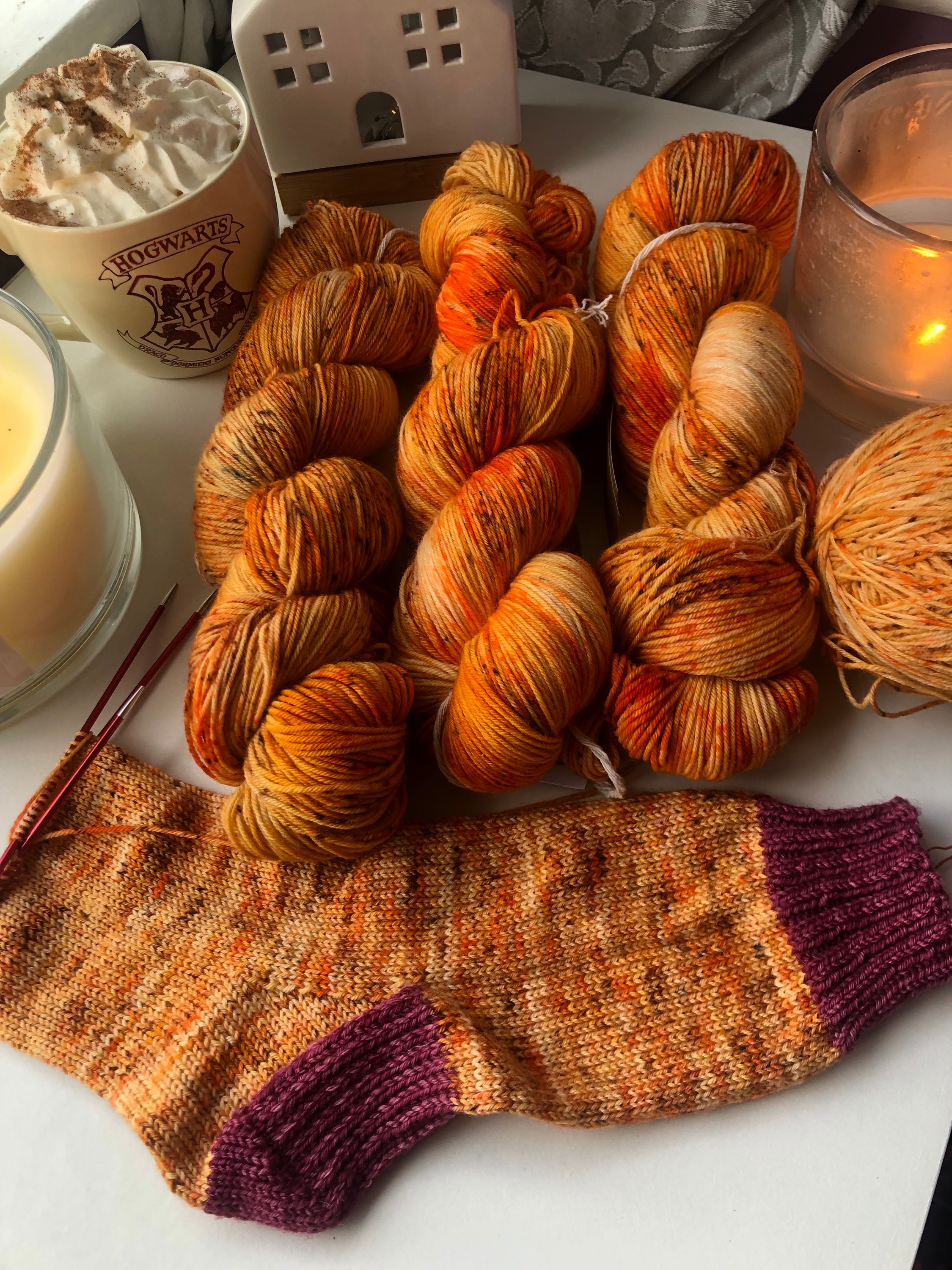 BURNT ORANGE - Hand Dyed Yarn - Superkid Mohair And Silk - Lace Weight -  50g Skein