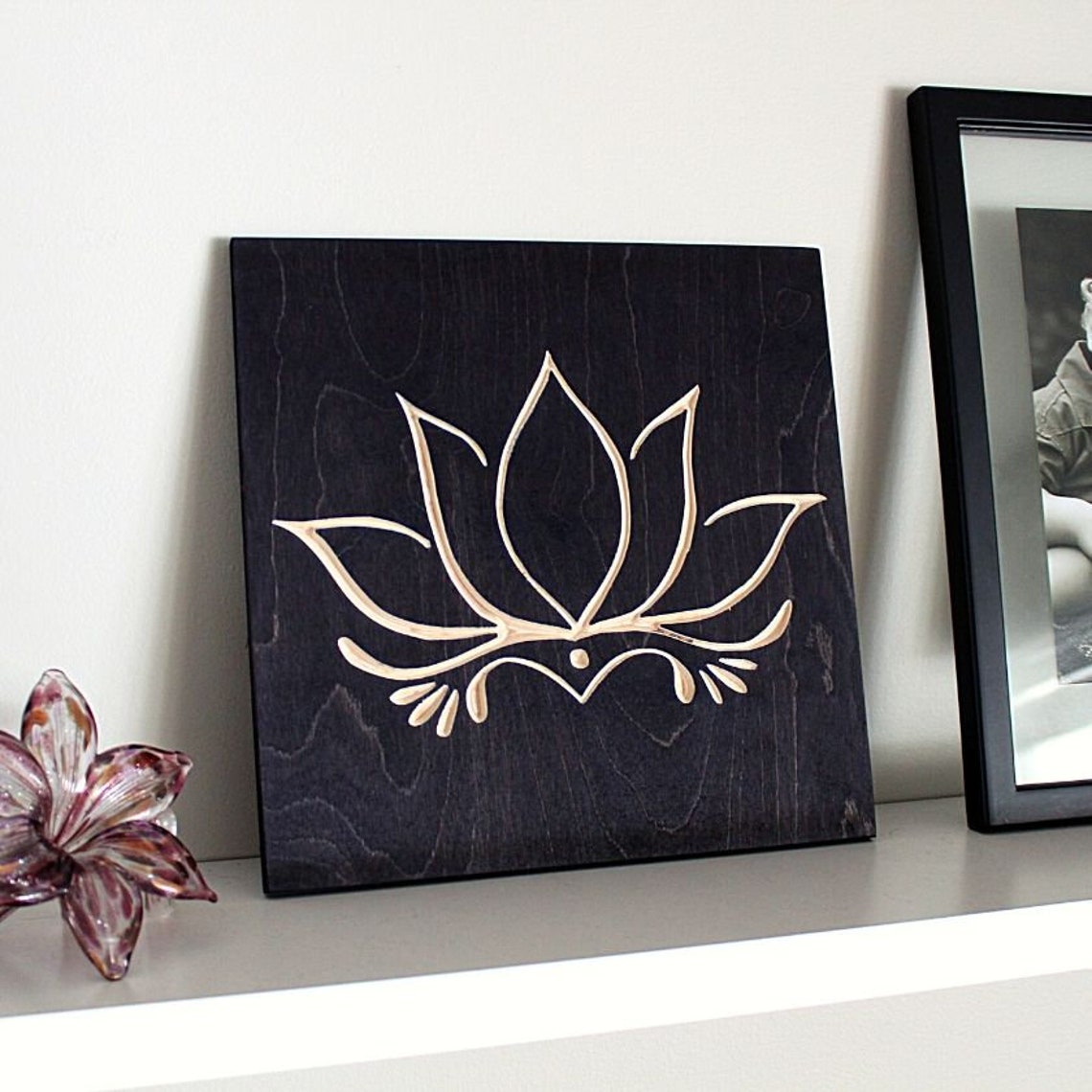 Lotus Flower Lotus Flower Wood Wall Art Lotus Flower Home Etsy