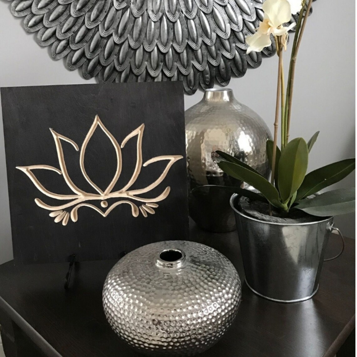 Lotus Flower Lotus Flower Wood Wall Art Lotus Flower Home Etsy