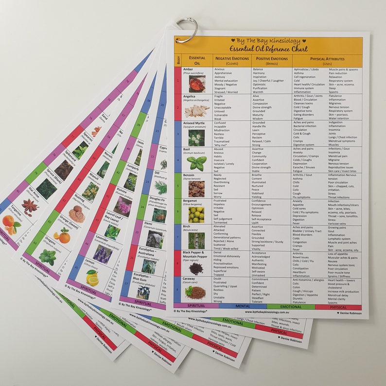 Essential Oil Reference Chart Etsy
