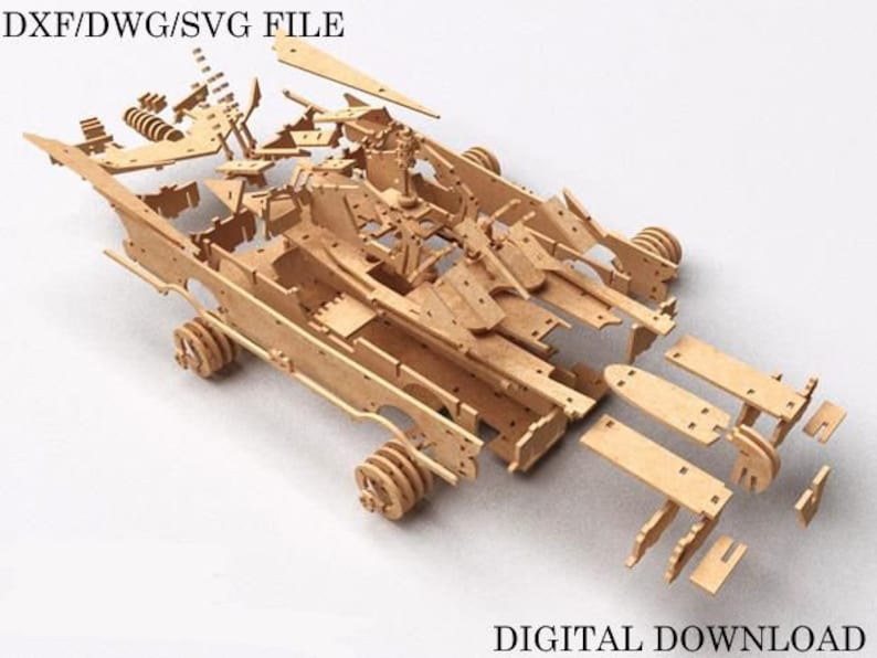Batmobile Dxf File DXF/DWG Batmobile Puzzle File/home Decor/laser Cut File/cnc Milling/diy ...
