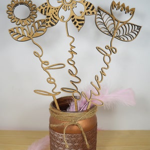 Wooden flowers/laser cut plywood gift/adorable gift