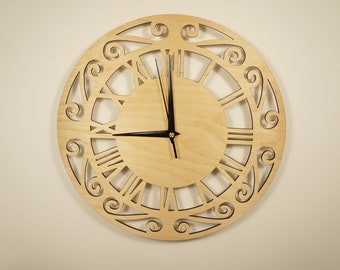 Wooden Clock/Roman Numeral Decorative Art/Wall Clock/Silent Ticking Clock/Wall Clock for Living Room