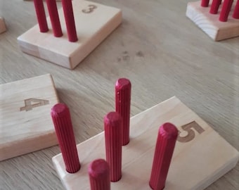 wooden game/ montessori game for children/ educational stick counting game/ DIY/ made of wood
