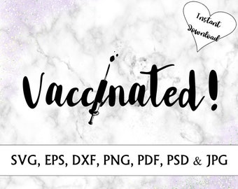 Vaccinated SVG and Layered Clipart, Editable doodle clipart for personal and commercial use, digital instant download