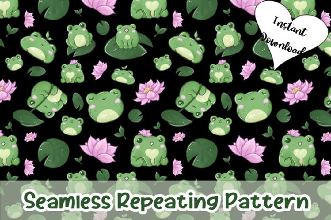 Cute Frogs Seamless Repeatable Pattern, Digital Paper, Printable Paper ...