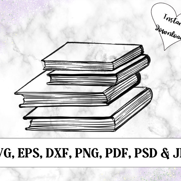 Book Stack Svg - Etsy