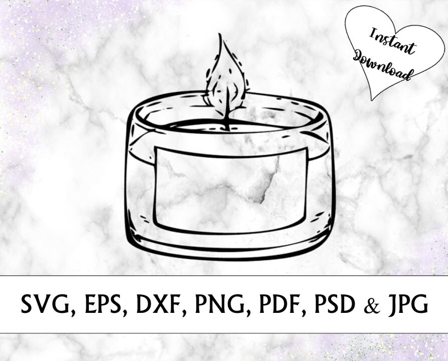 Scented Candle SVG, Layered Clipart, Editable Doodle Icon Clipart for