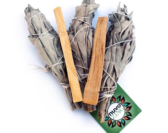 White Sage and Palo Santo - holy wood sticks - smudge stick