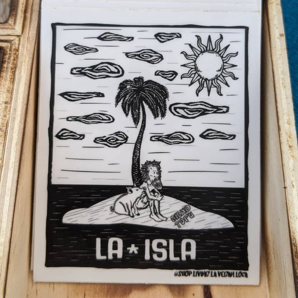 La Isla Lotería sticker//Vegan Stickers // Decal//Laptop // Water bottle// Stickers // Vegan//Living La Vegan Loca