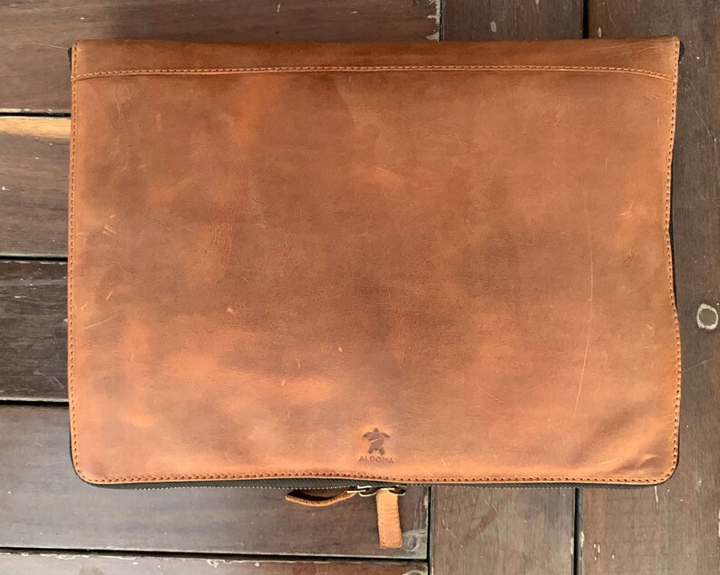 Leather tech Portfolio Organizer Zipper A4 Document folder Etsy