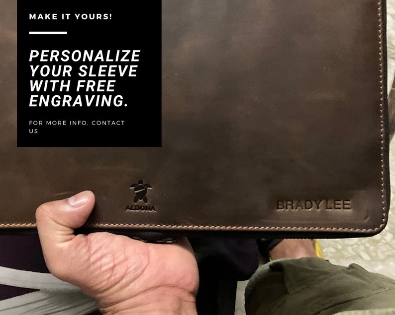 Leather Laptop Sleeve Case Bag With Document Holder Pocket for Etsy